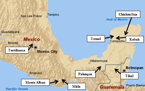 Click to see location of Maya Cities