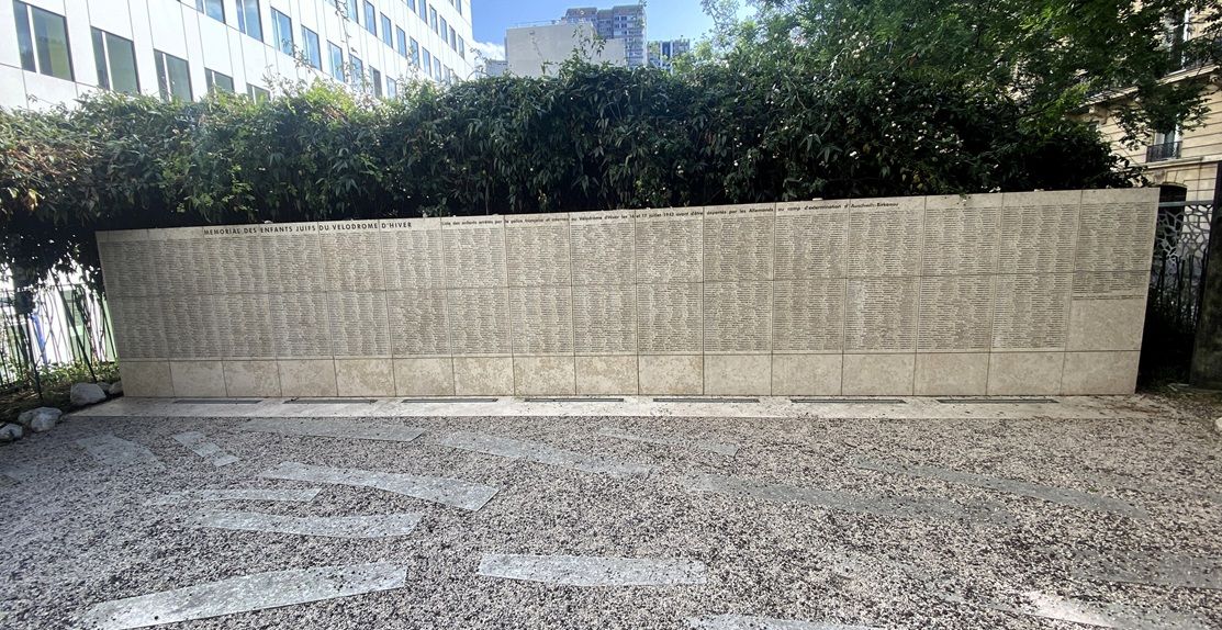 Wall of Names, Memorial Garden for the Children of the Vel d’Hiv, Paris